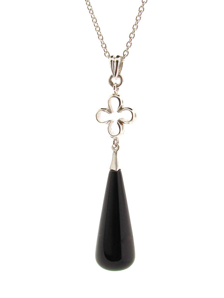 Sterling Silver & Onyx 'Luck' Pendant