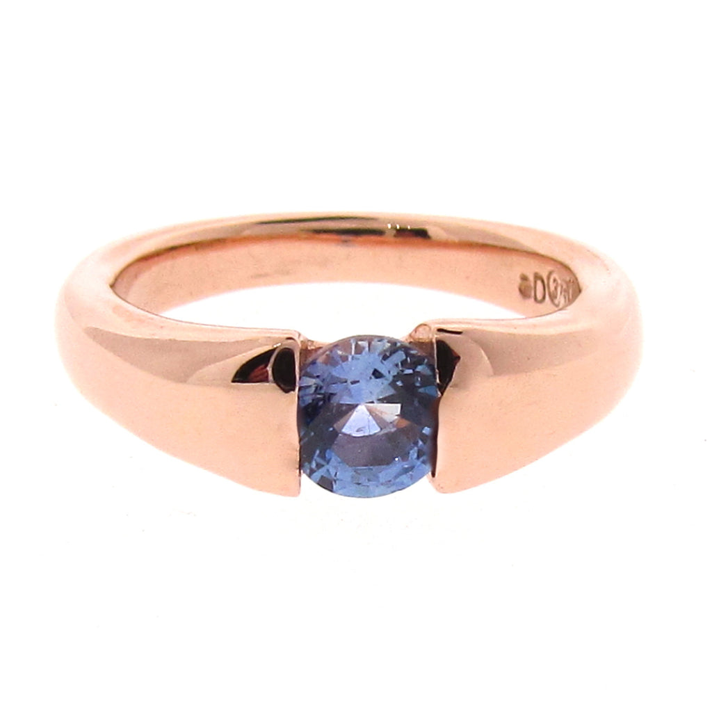 Rose Gold Ceylon Sapphire Comfort Engagement Ring