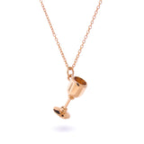 Rose Gold Wine Glass Pendant