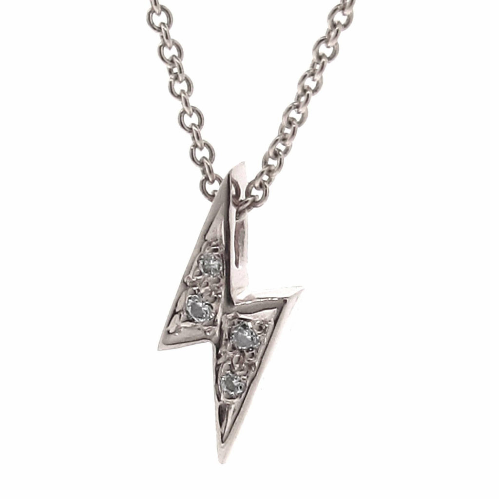 White Gold Diamond 'Baby Lightning Bolt' Pendant