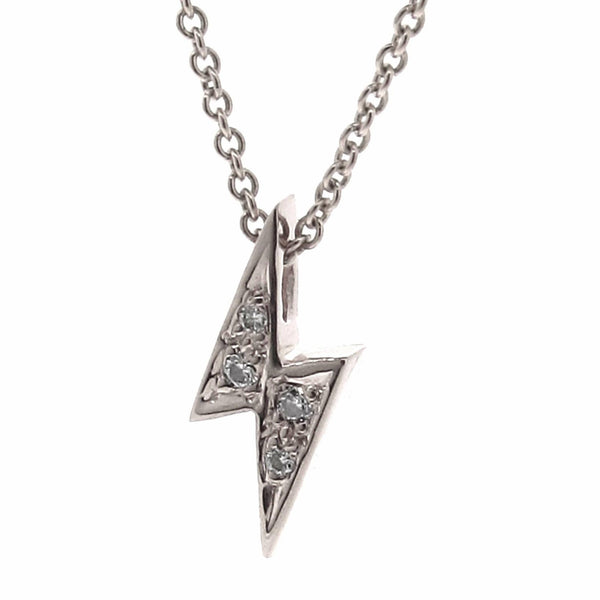White Gold Diamond 'Baby Lightning Bolt' Pendant