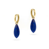 Rose or Yellow Gold Lapis flat Drops