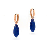 Rose or Yellow Gold Lapis flat Drops