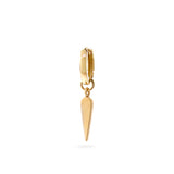 Yellow Gold Plain or Diamond Spike Huggie Charm