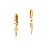 Yellow Gold Plain or Diamond Spike Huggie Charm