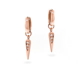Rose Gold Plain or Diamond Spike Huggie Charm