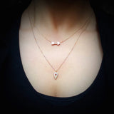 white gold black spinel midi arrow head pendant