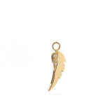 Yellow Gold Plain or Diamond Wing Huggie Charm