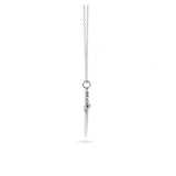 Sterling Silver Diamond Dagger Pendant Charm