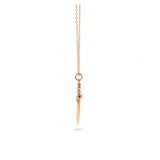 Rose Gold Diamond Dagger Pendant Charm