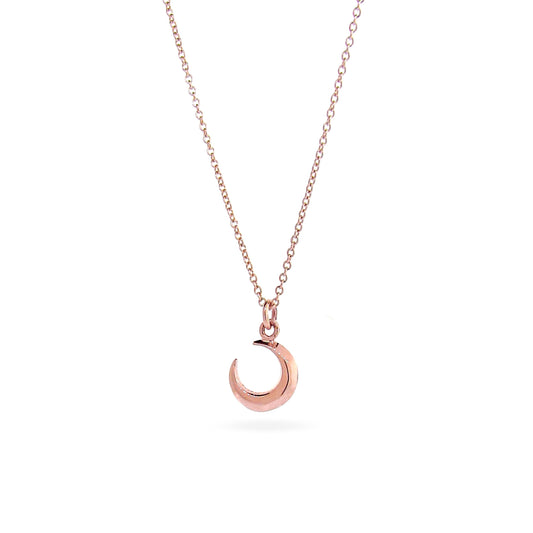Rose Gold Crescent Moon Pendant Charm