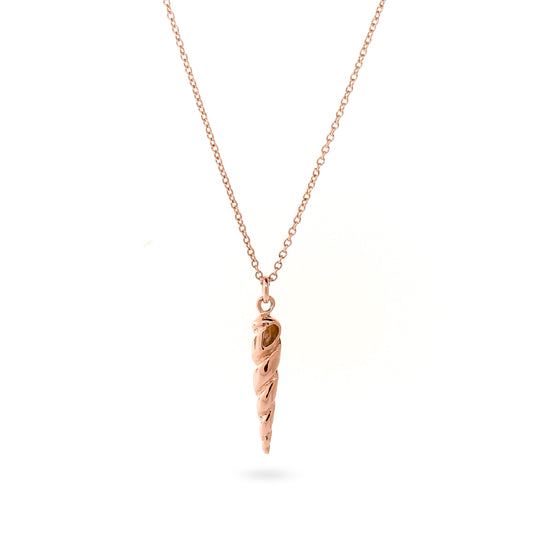 Rose Gold Long Spiral Shell Pendant Charm