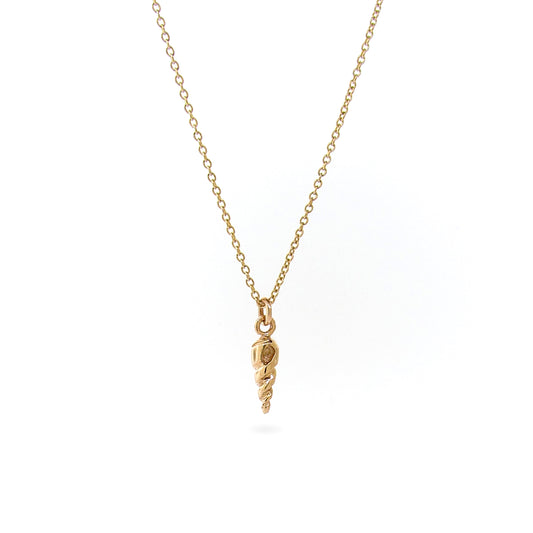 Yellow Gold Small Spiral Shell Pendant Charm