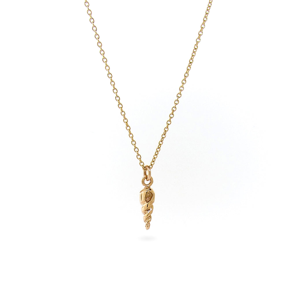 Yellow Gold Small Spiral Shell Pendant Charm