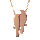 Rose Gold '2 Finches' Necklace