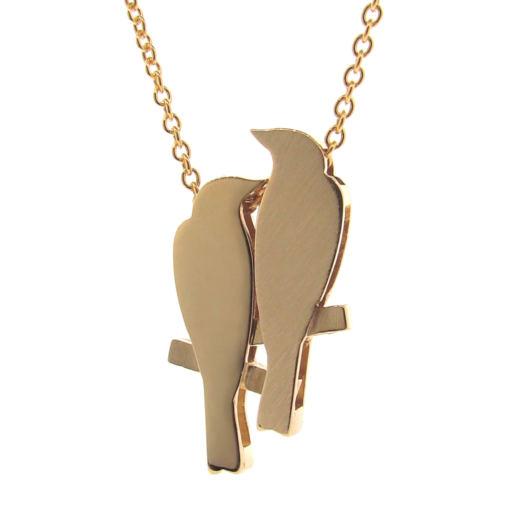 Yellow Gold '2 Finches' Necklace