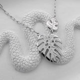 Sterling Silver Large and Mini Monstera Leaf Necklace