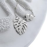 Sterling Silver Large and Mini Monstera Leaf Necklace