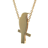 Silver and Yellow Gold '2 Finches' Necklace