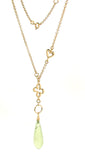 Yellow Gold Prehnite 'Luck & Love' Necklace