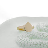 Yellow Gold Pear Signet Ring