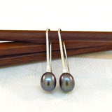 Sterling Silver Black Pearl 'MediumDrop' Earrings