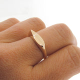 Yellow Gold Elongated Pear Signet Ring