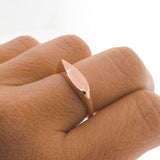 Rose Gold Elongated Pear Signet Ring