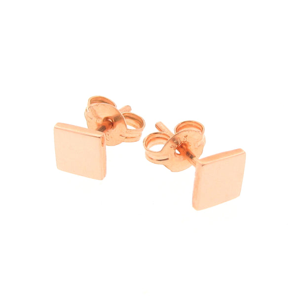 Rose Gold Ray of Light Square stud Earrings