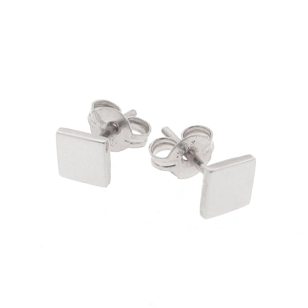 White Gold Ray of Light Square stud Earrings