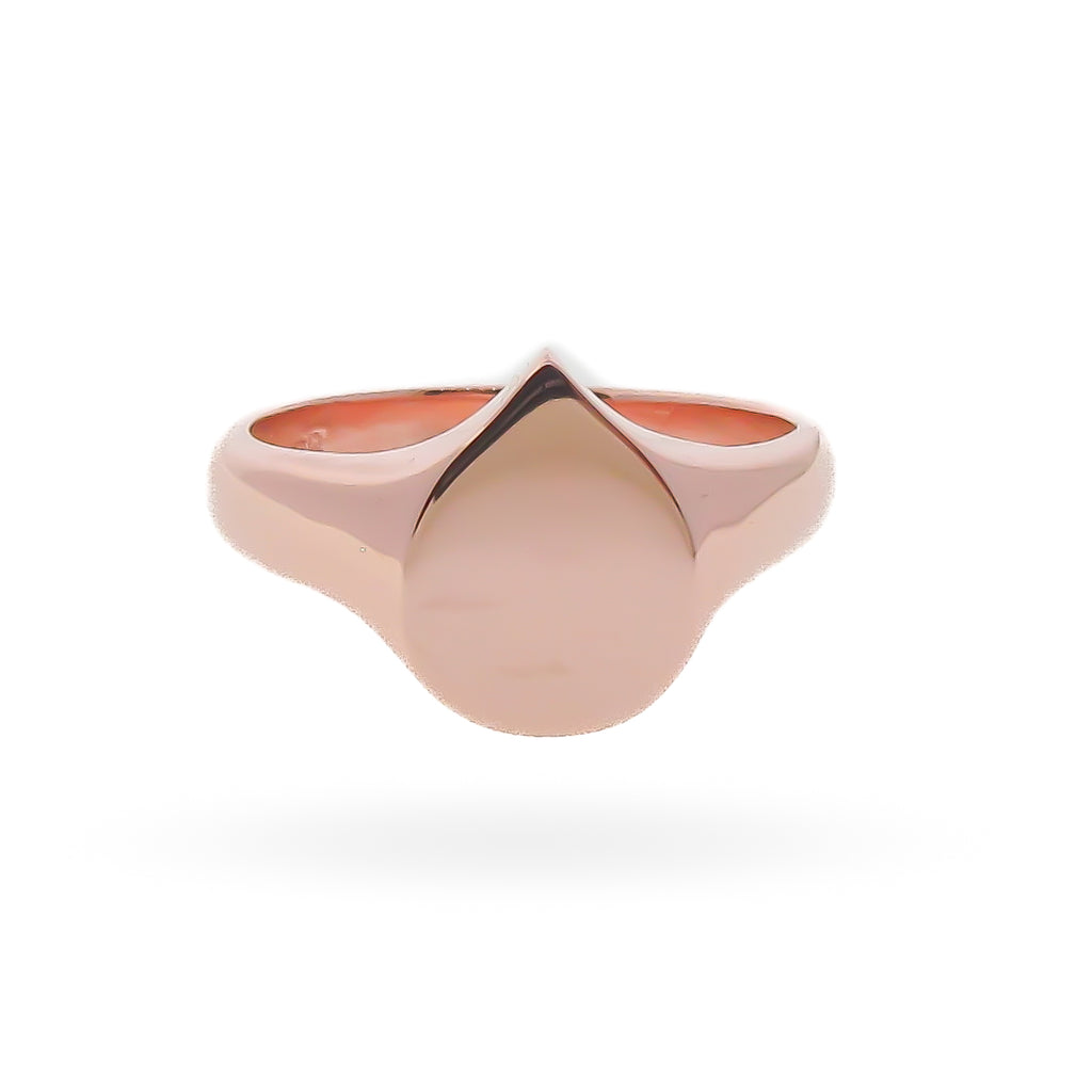 Rose Gold Pear Signet Ring