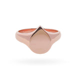 Rose Gold Pear Signet Ring