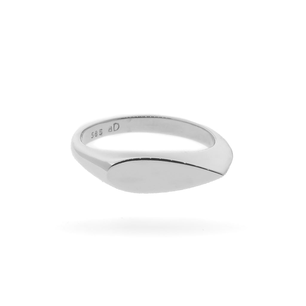 Sterling Silver Elongated Pear Signet Ring