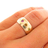 18ct White Gold Rainbow Sapphire Diamond Eternity Band