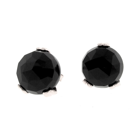 Silver Small 'Era' Onyx earstuds