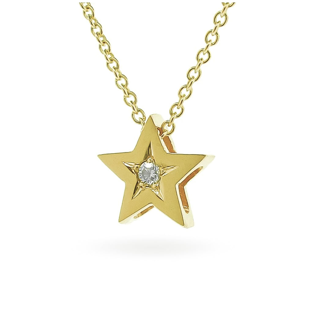 Yellow Gold Diamond Medium Star Pendant