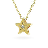 Yellow Gold Diamond Medium Star Pendant