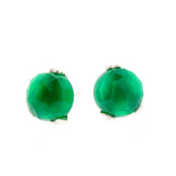 Silver Small 'Era' Green Onyx earstuds