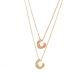 Rose Gold Diamond Horseshoe Pendant or Necklace