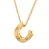 yellow gold diamond horseshoe pendant