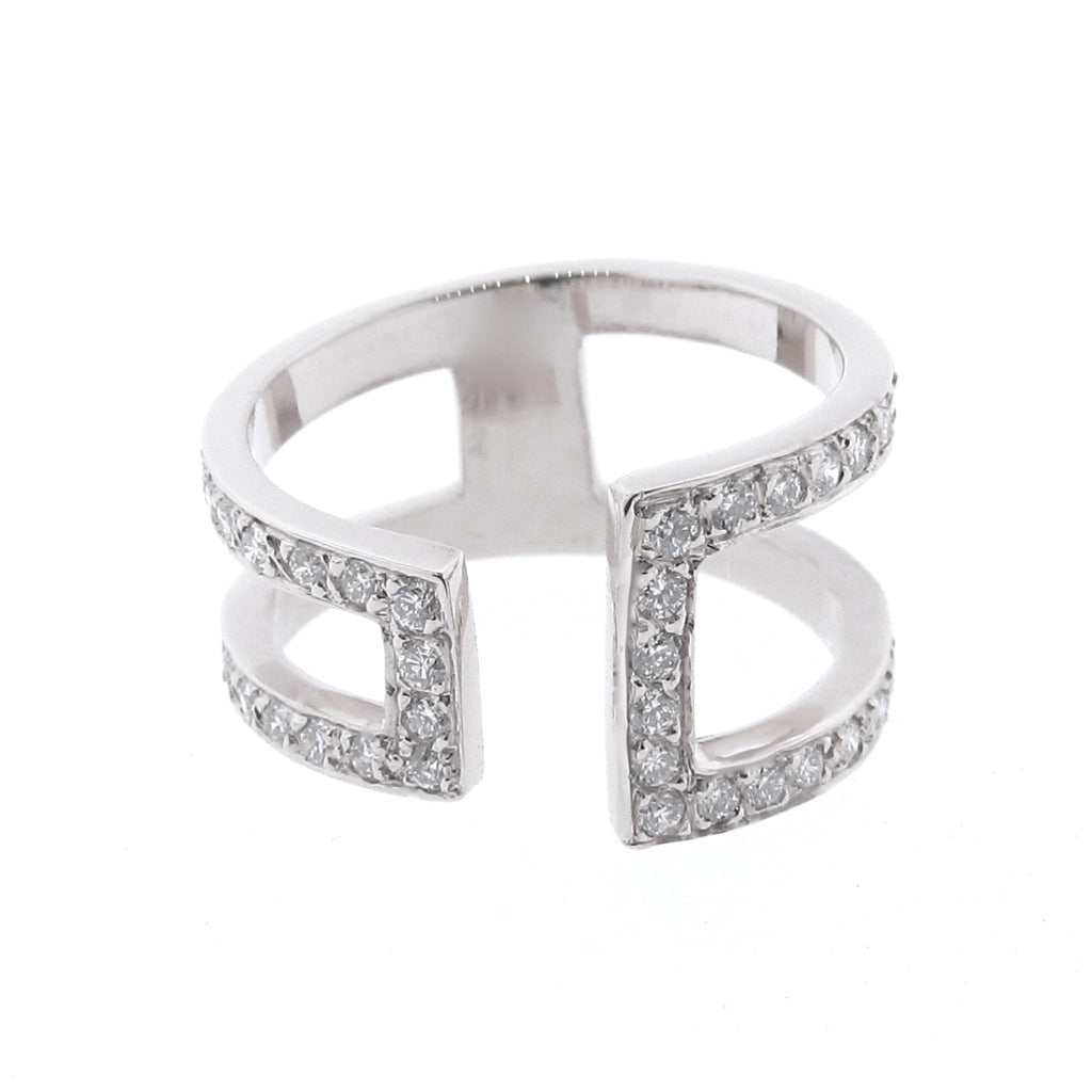 White Gold  Diamond Cuff Ring