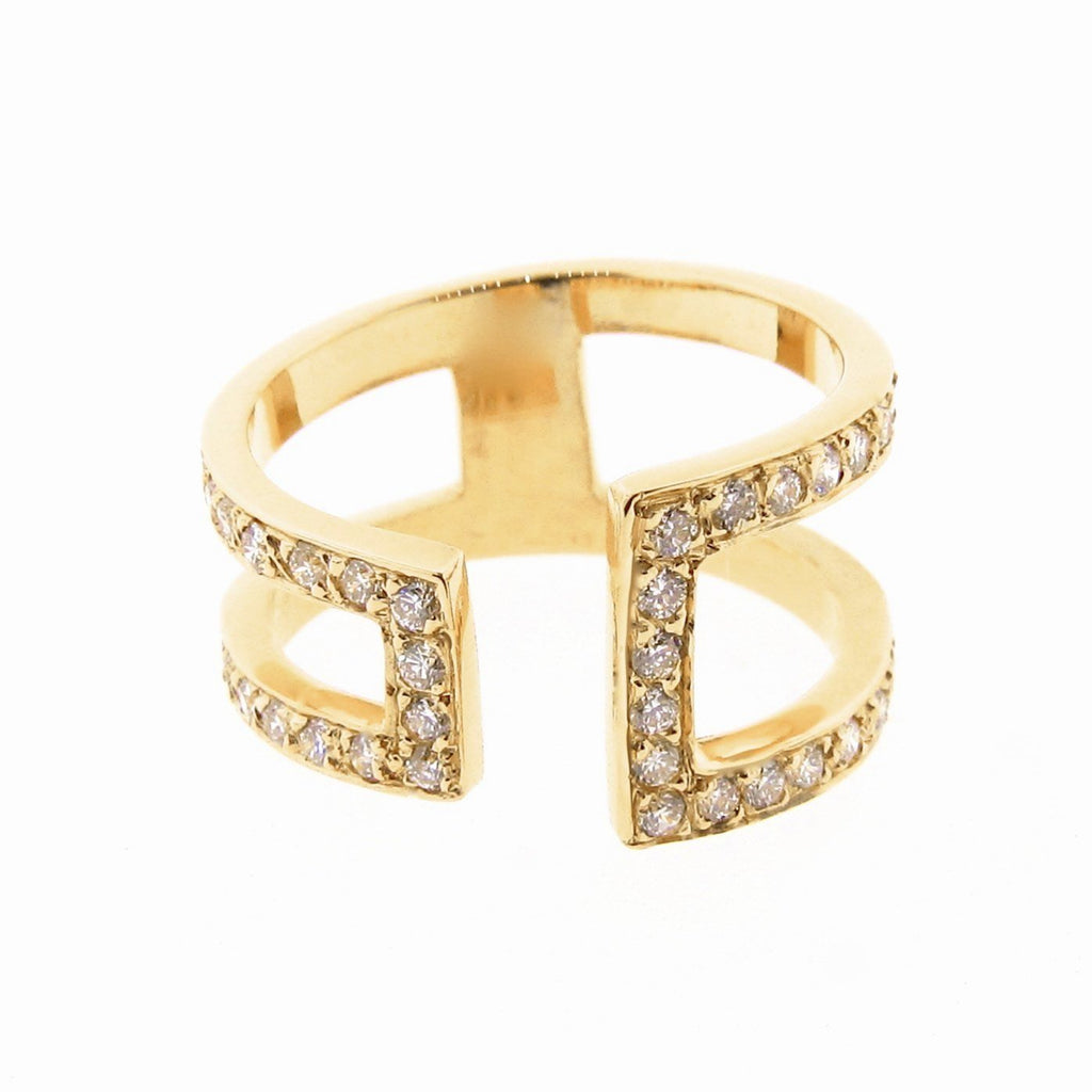 Yellow Gold  Diamond Cuff Ring