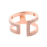 Rose Gold  Diamond Cuff Ring