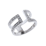 White Gold  Diamond Cuff Ring