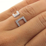 White Gold  Diamond Cuff Ring