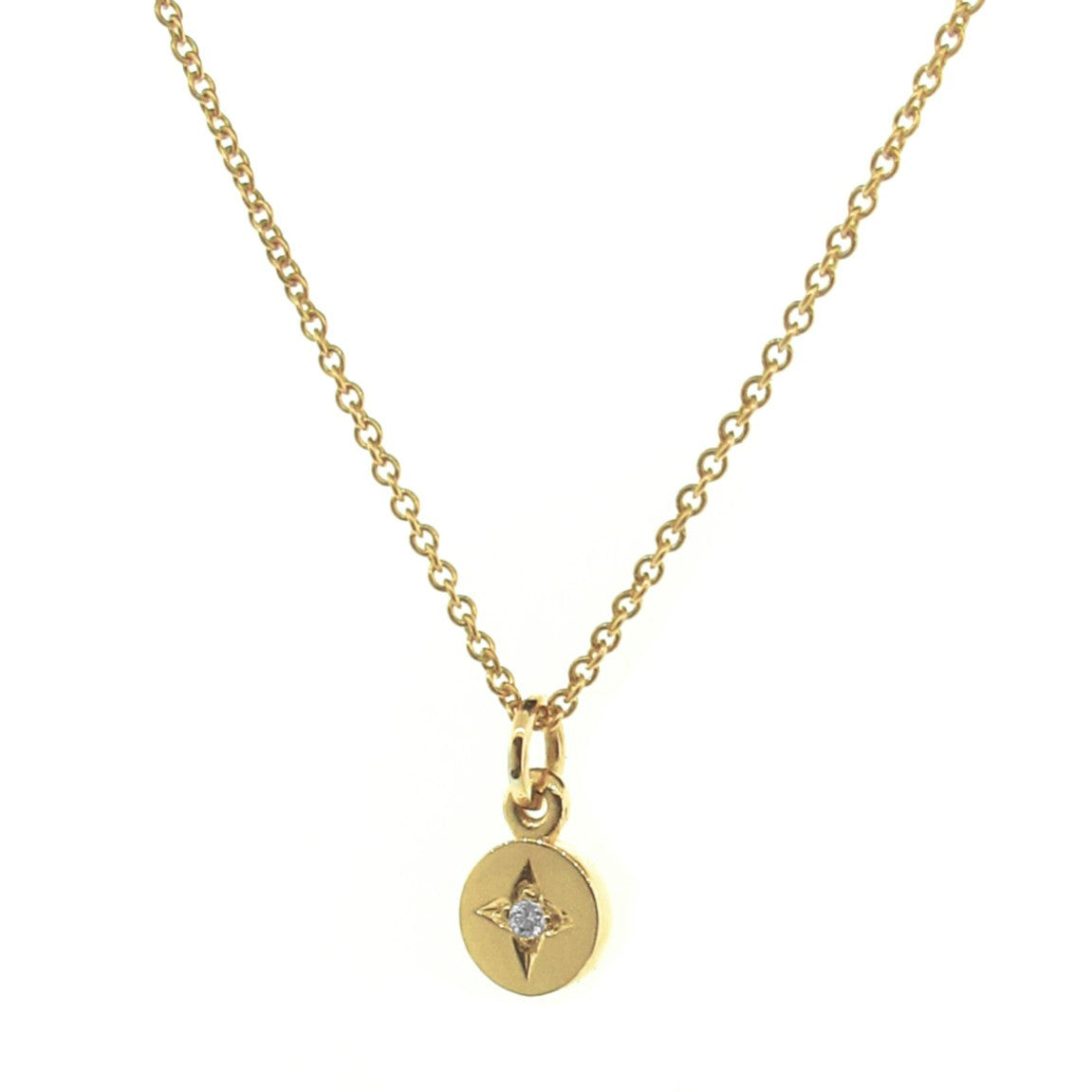 Yellow Gold Diamond Small Eclipse Pendant
