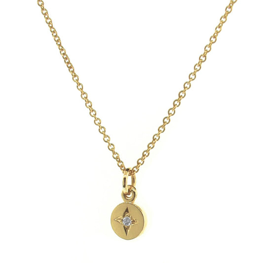 Yellow Gold Diamond Small Eclipse Pendant