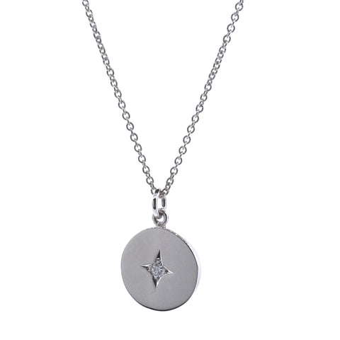 White Gold Diamond Medium Eclipse Pendant