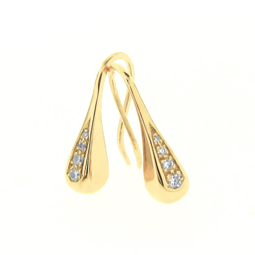 Yellow Gold Diamond Droplet earrings