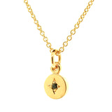 Yellow Gold Black spinel Small Eclipse Pendant